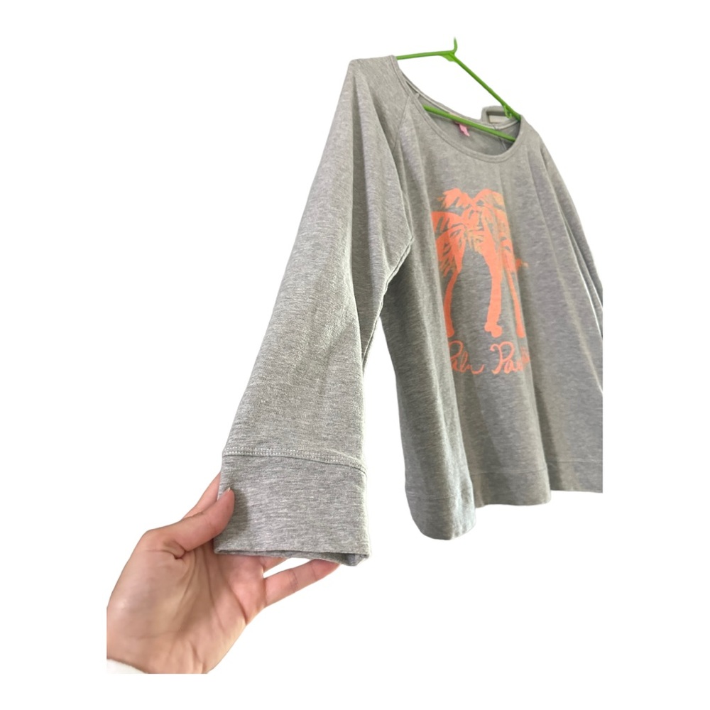 Lilly Pulitzer Light Gray Palm Paradise Sweatshirt - Picture 3 of 10